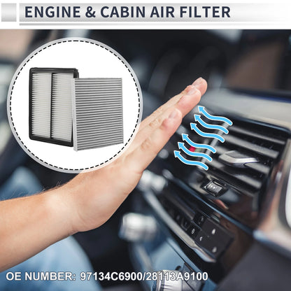 Engine Cabin Air Filter Combo for Kia Sorento 2.0L 2.4L 3.3L (2016-2020)