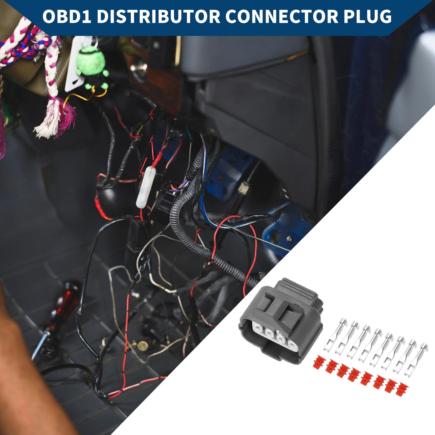 8 Pin OBD1 Distributor Connector Plug for Honda  - 1 Set
