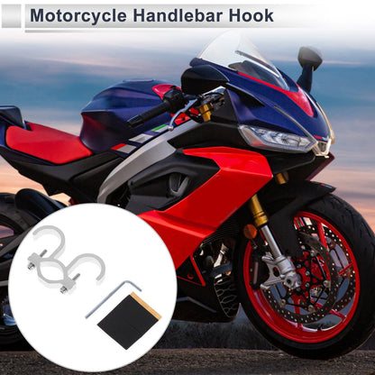 Aluminum Alloy Motorcycle Hanging Hook Hexagon Wrench Gasket 1 Set Silver Tone