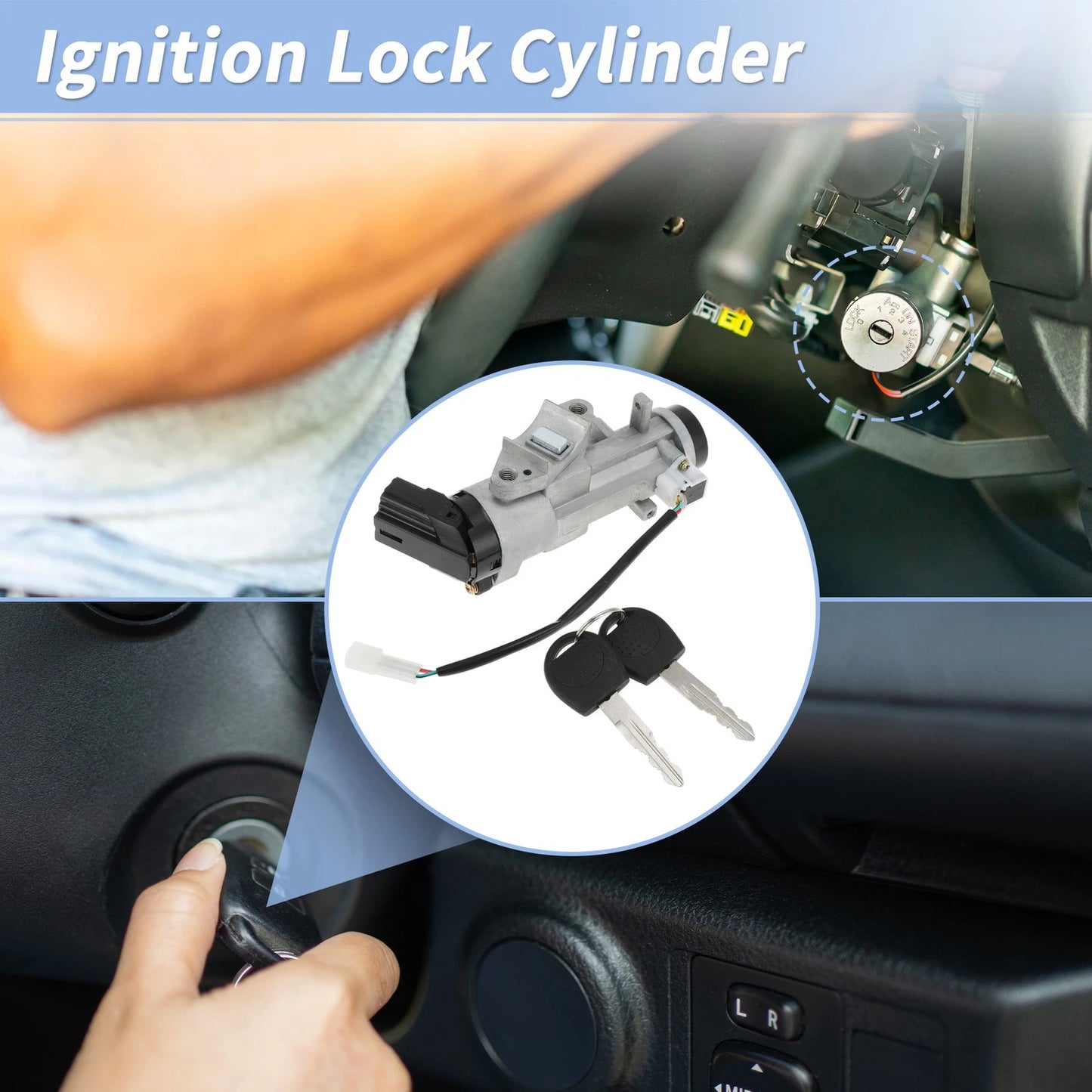 Ignition Lock Cylinder Barrel Lock for Chevrolet Aveo (2004-2011) 2 Keys