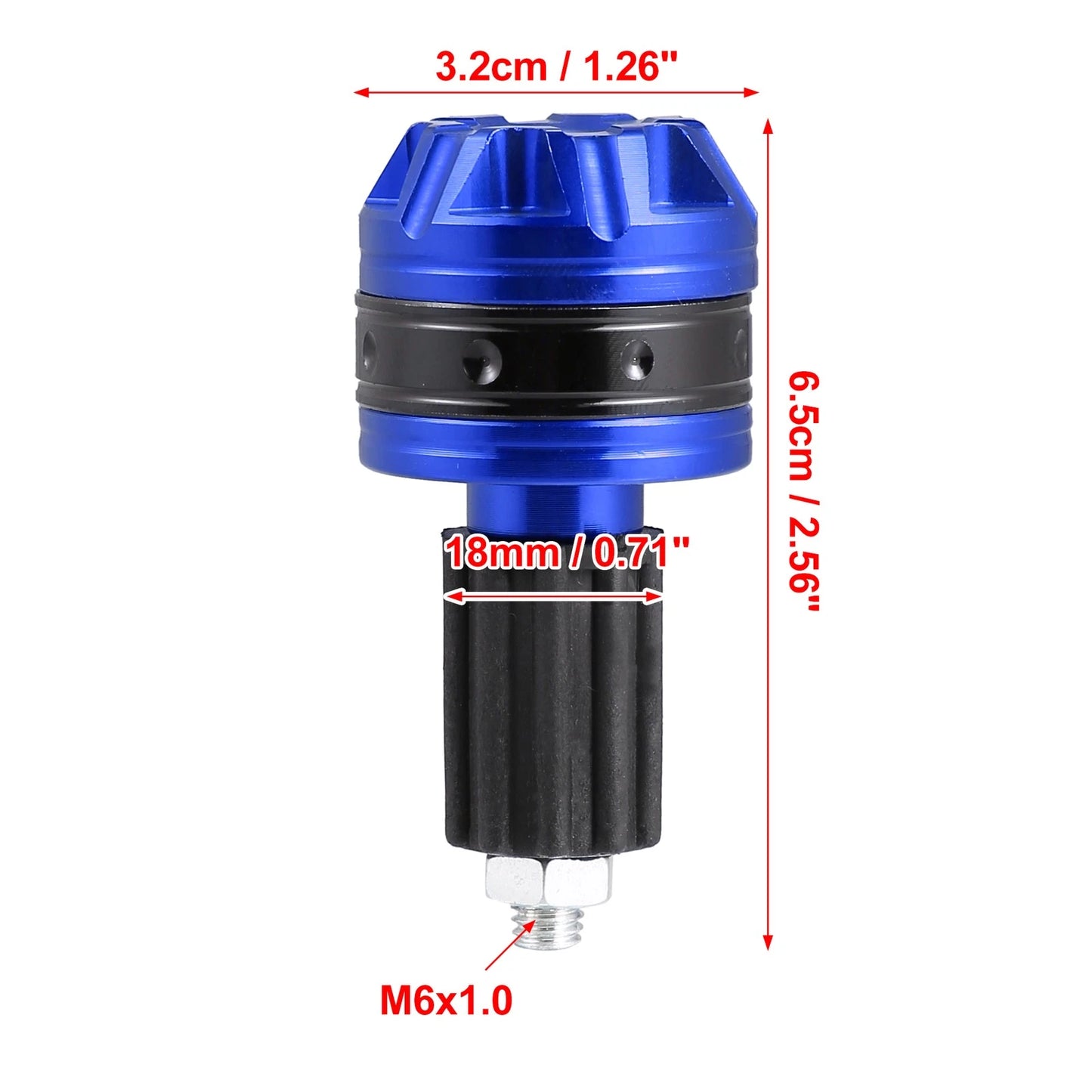 1 Pair 18mm Handlebar End Caps Plug Bar Ends Aluminum Blue for Universal