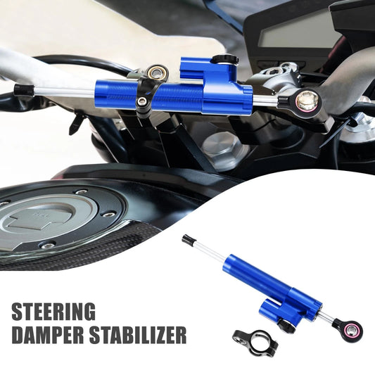 Steering Damper Blue Adjustable Linear Stabilizer for Universal Motorcycle