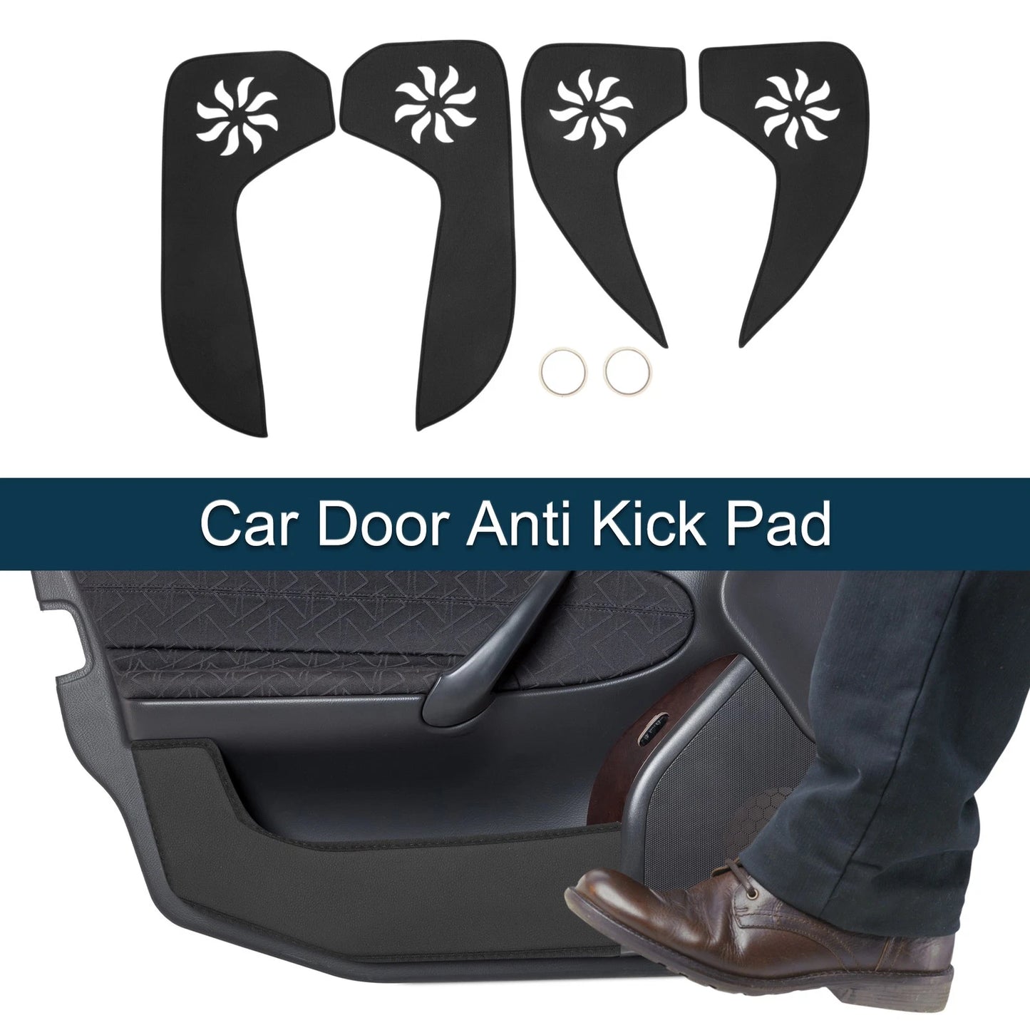 Car Door Anti Kick Pad Sticker Protector for Jeep Cherokee (2016) - Black Set