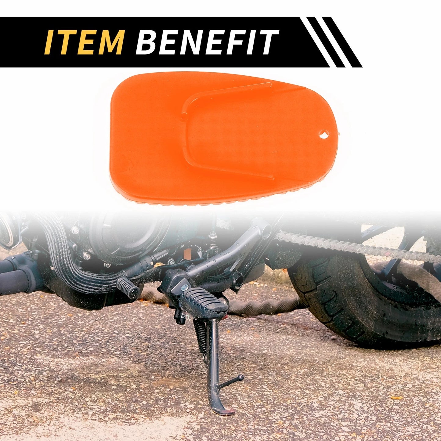 2 x Kickstand Pad / 3.54x2.36 / Support Plate for Universal Motorcycle
