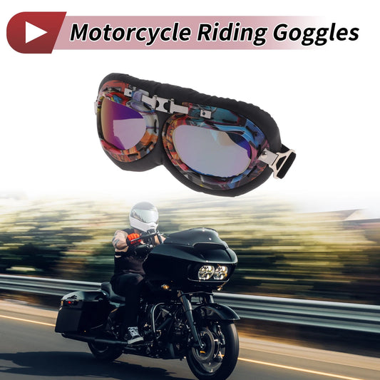 Motorcycle Riding Goggles Red Orange Colorful Frame PC PU Sponge for Motorcycle