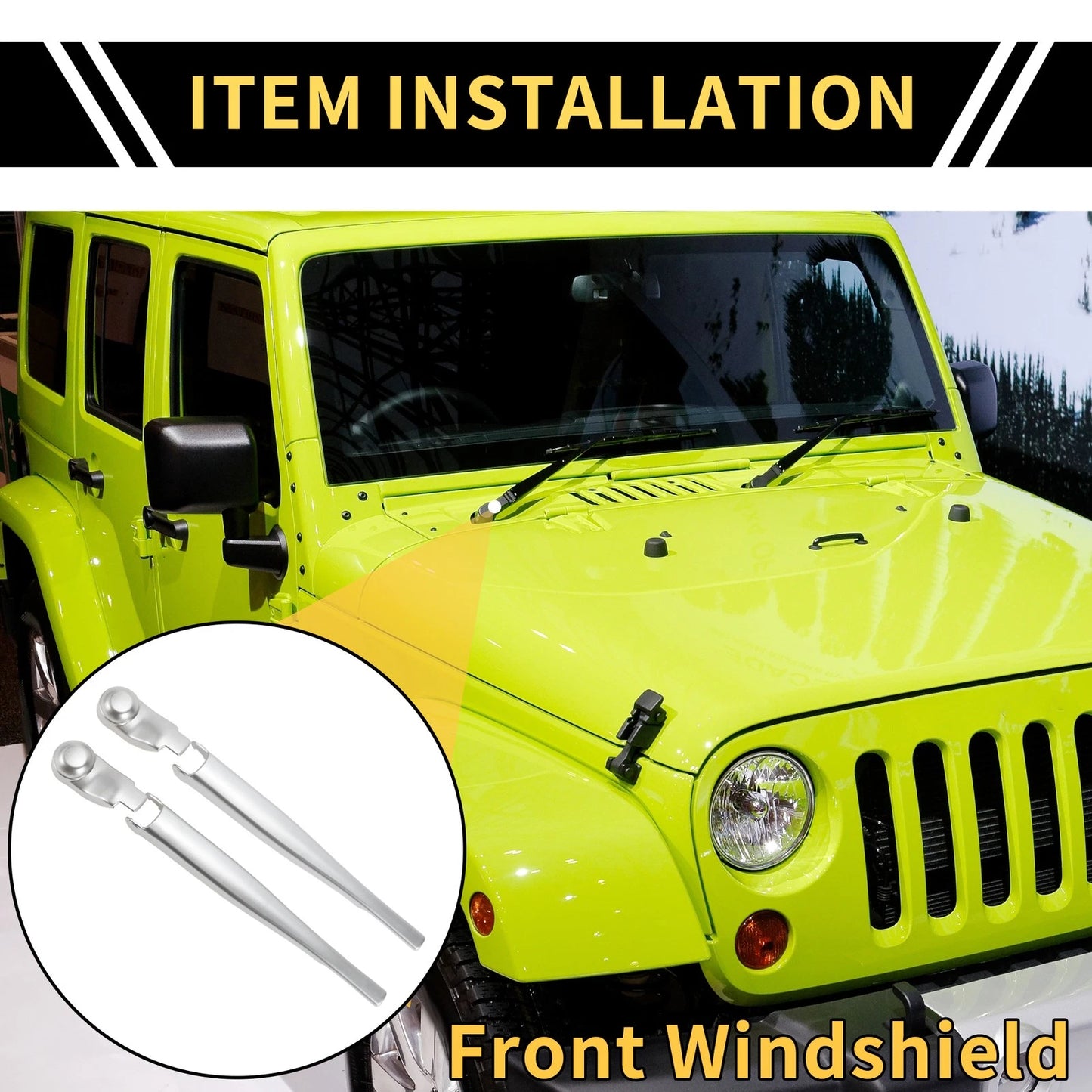 Wiper Arm Blades Cover Trim for Jeep Wrangler JL JLU (2018-2023)