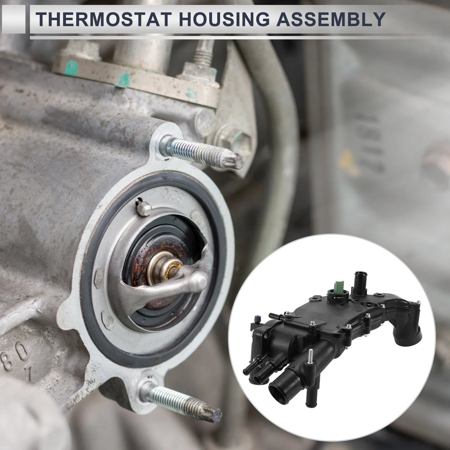 Engine Coolant Thermostat Housing for Peugeot 307 406 607 (2001-2008)