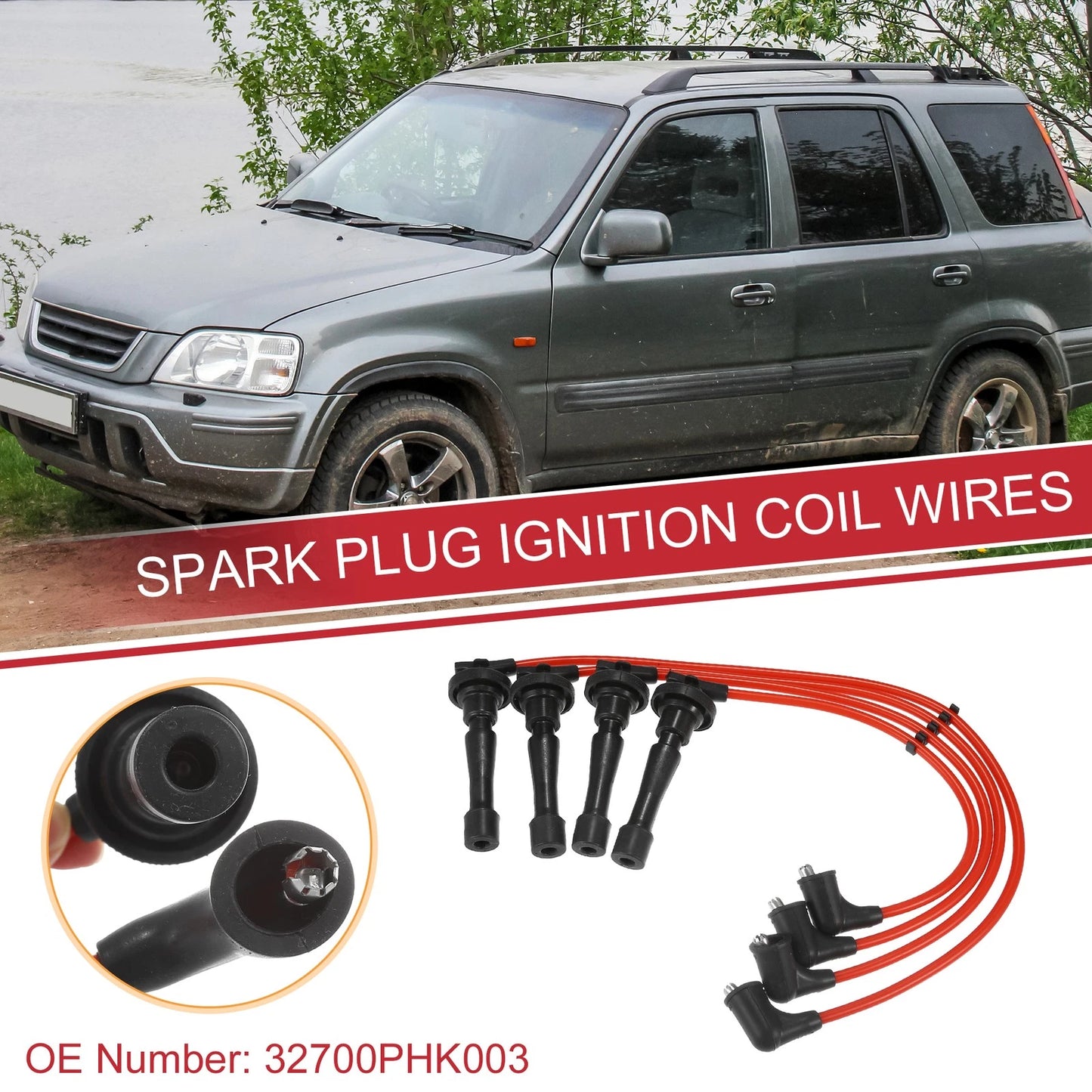 4 x Spark Plug Wire Ignition Coil Cable for Acura Integra (1996 - 2001)