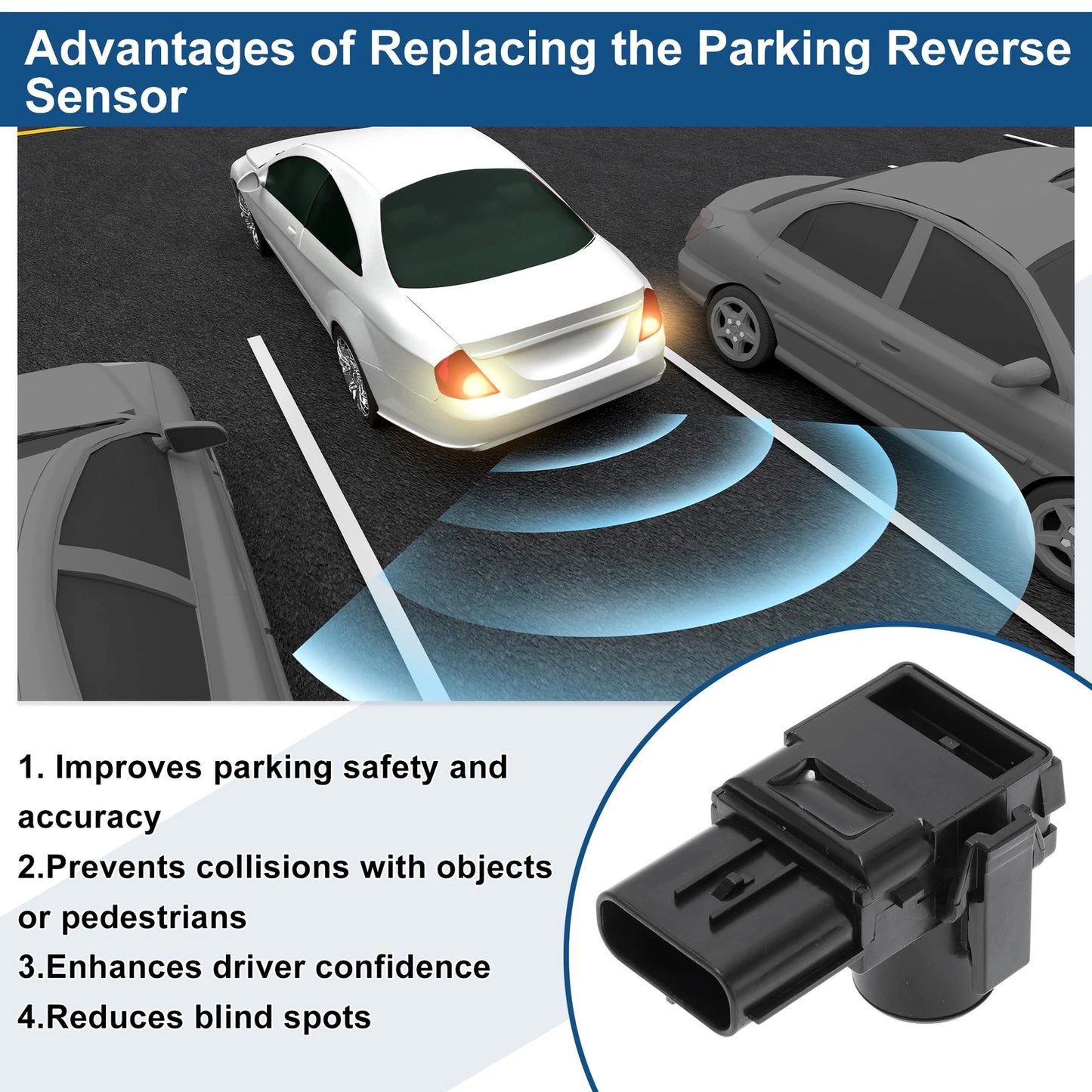 Reverse Backup Parking Sensor for Lexus RX350 (2010-2012) Black 1 Pc
