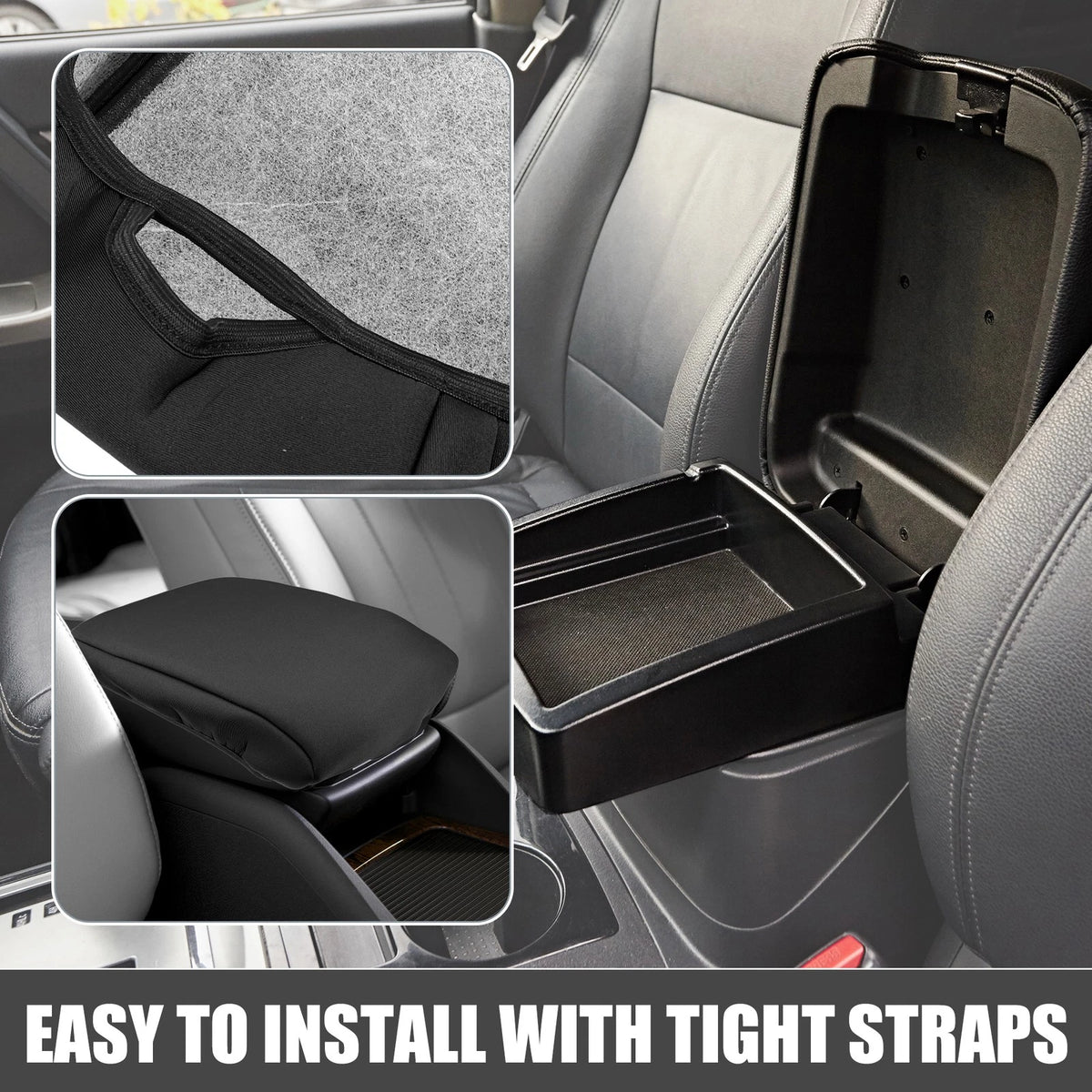 Car Center Console Armrest Cushion Cover for Toyota 4Runner (2010-2023) Black
