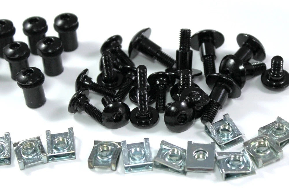 parabrezza carenatura bulloni alluminio nero kit for Yamaha RD500LC (1984–1986)