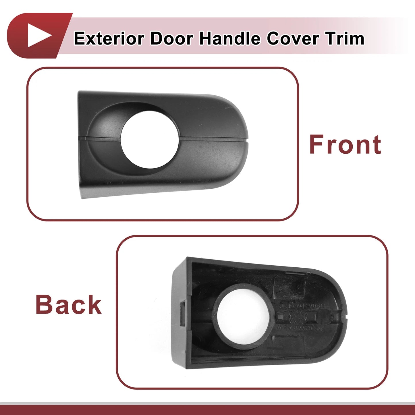 Exterior Door Handle Cover Trim for Ford MK2 (2012-2017) Black