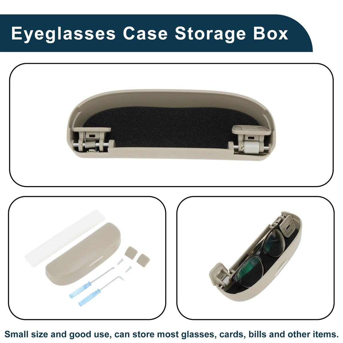 Sunglasses Case for Ford Kuga MK3 ST-Line (2020-2025) ABS Beige 1 Set