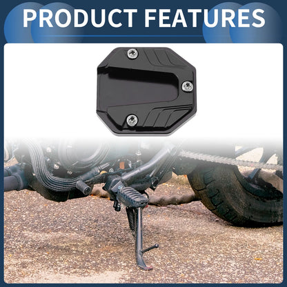 1 Set Motorcycle Kickstand Pad Aluminum Alloy Black