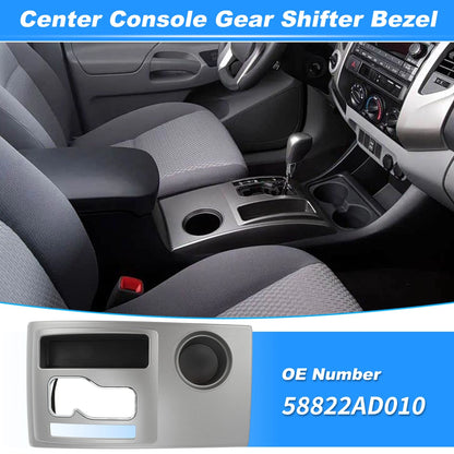 Gear Shifter Bezel Panel Cover Silver Tone for Toyota Tacoma 2005–2015