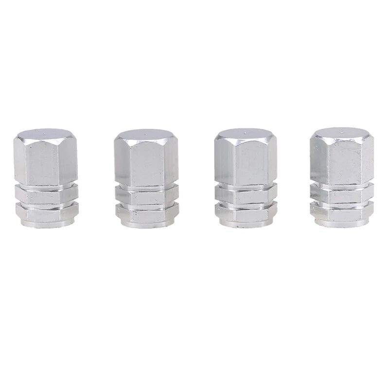 4 x Durable Aluminum Tire Valve Air Dust Cover Caps for Car Truck SUV Bike