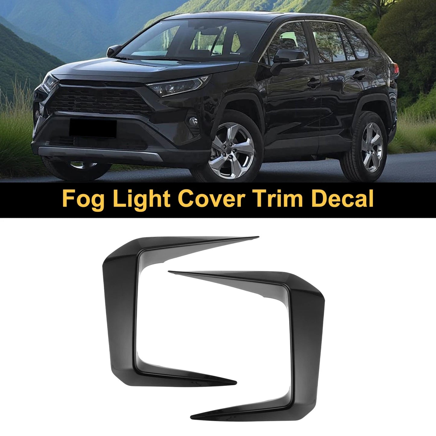 2 x Fog Light Cover Trim Gloss Black for Toyota RAV4 (2019–2025)