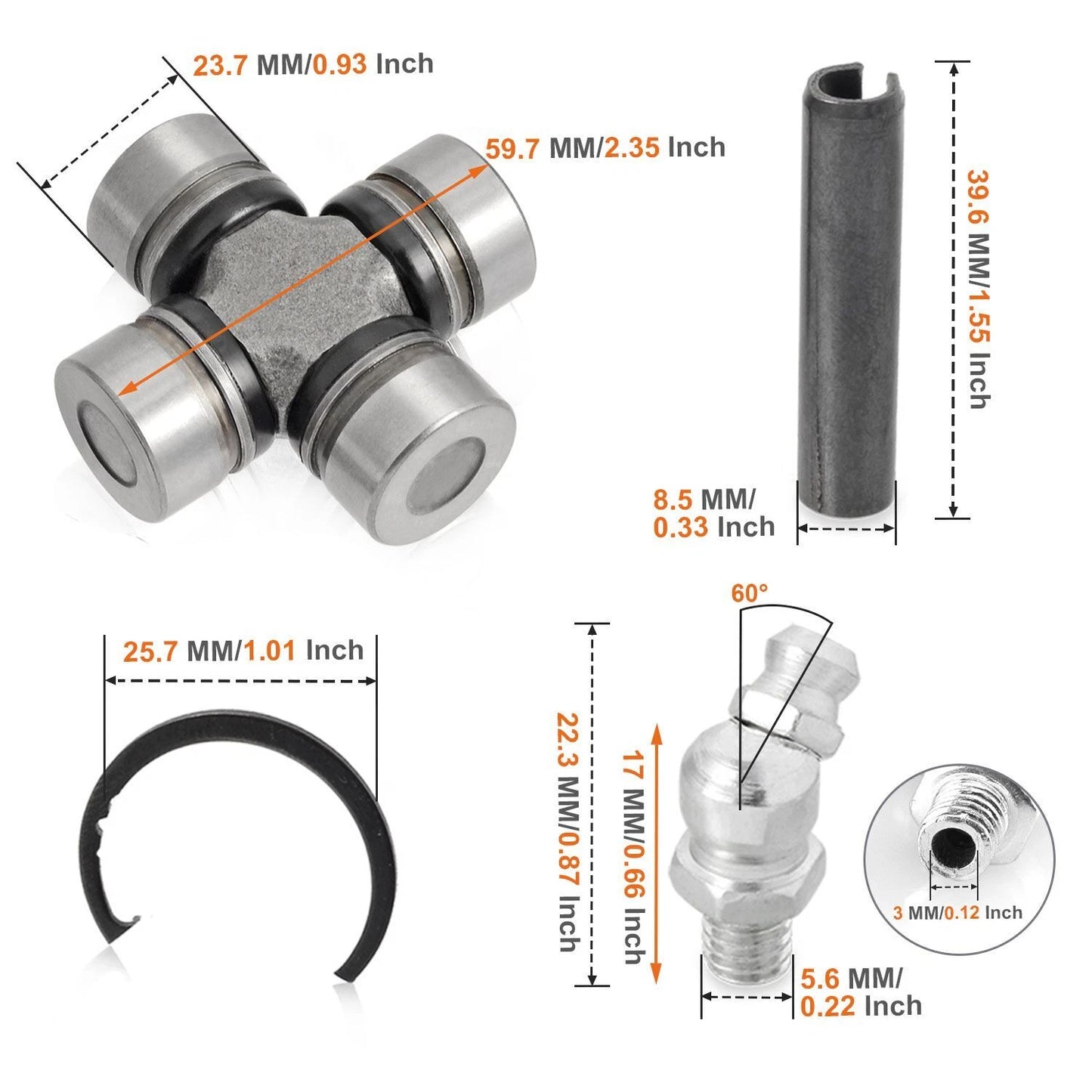 Front Prop Shaft U-Joint for Polaris Sportsman 330/400/450/550/570/600/700/800