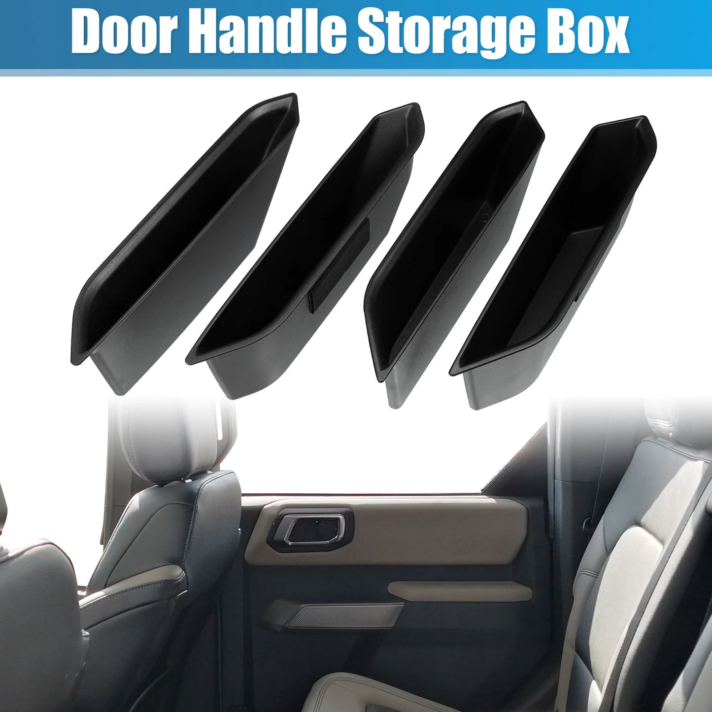 4 x Front Rear Door Handle Storage Box for Ford Bronco (2021-2023)