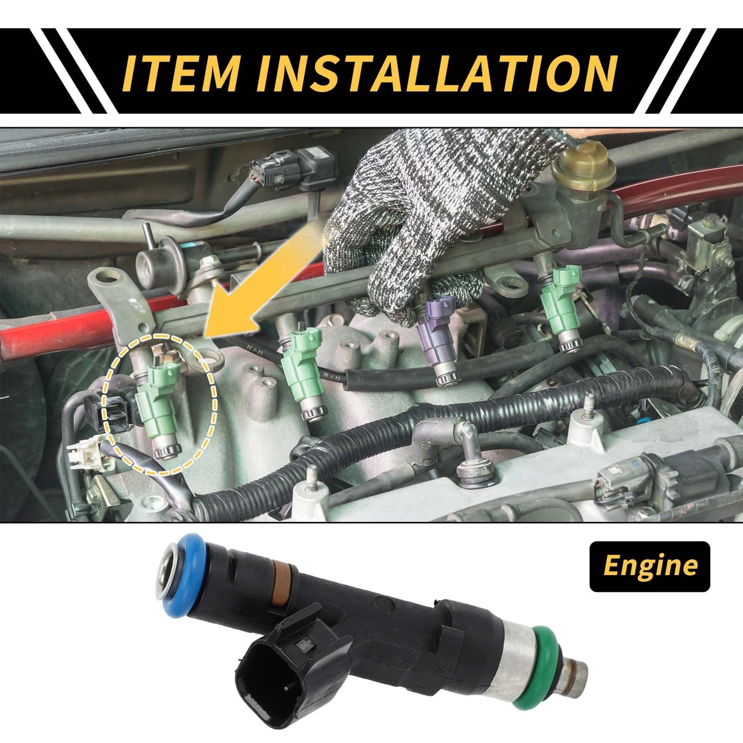 Fuel Injector Nozzle 4 Holes Black for Ford Ranger (2006–2010)