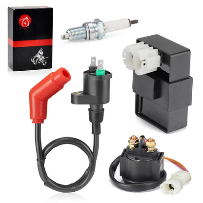 CDI Box & Ignition Coil & Relay w/Spark Plug for Honda Recon 250 TRX250 2x4