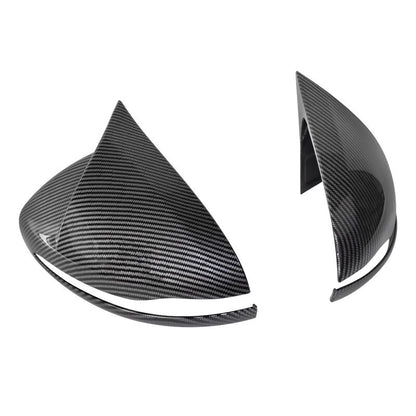 ABS Fiber Ox Horn Rearview Mirror Lid Cover Trim for Mercedes-Benz C-Class (2015-2021)