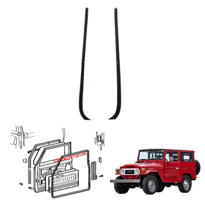 Front Door Glass Weatherstrip for Toyota Land Cruiser BJ42 FJ45 HJ47 1980-1984