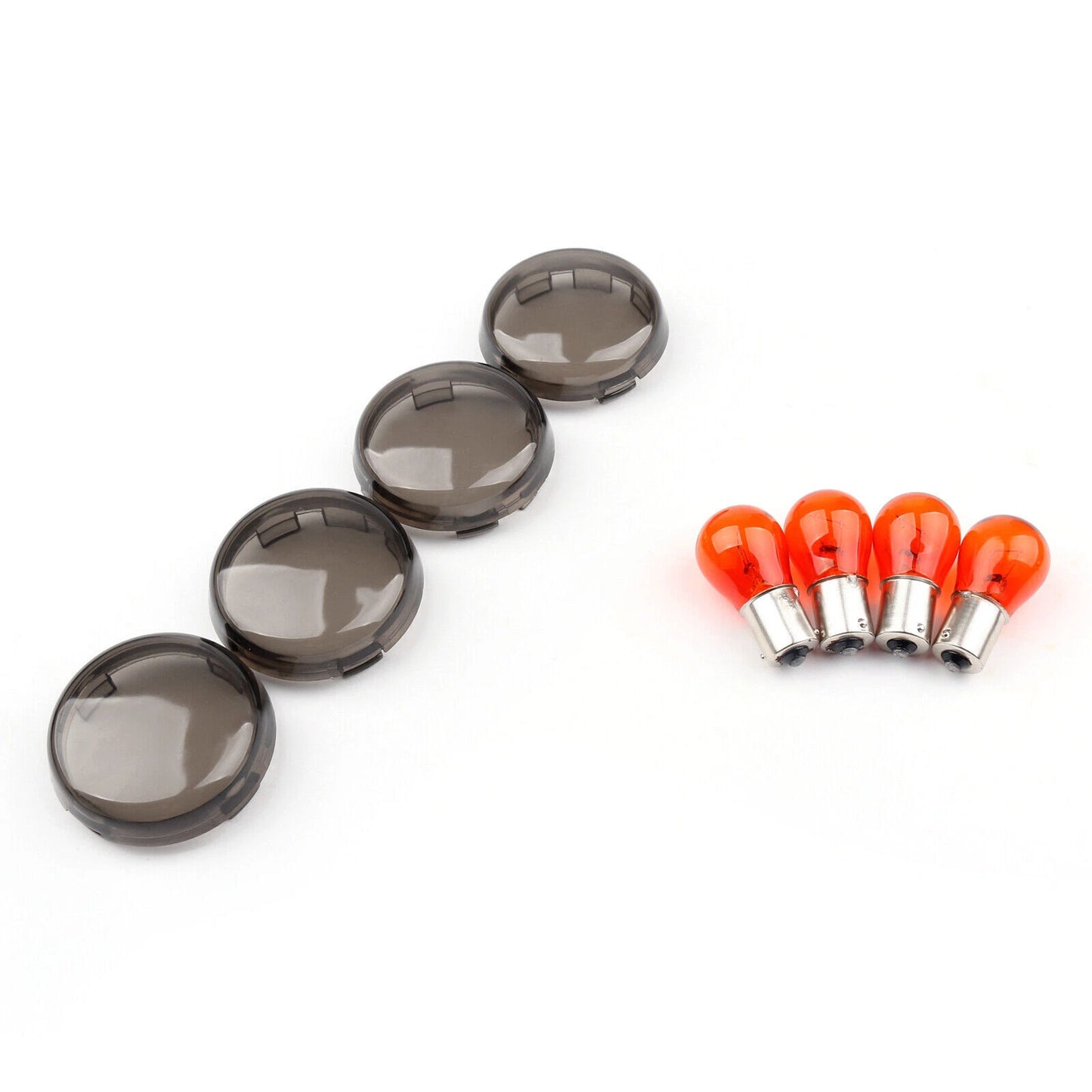 4pcs turn signal light lens covers + bulbs for Harley XL 883 48 (2009-2023)