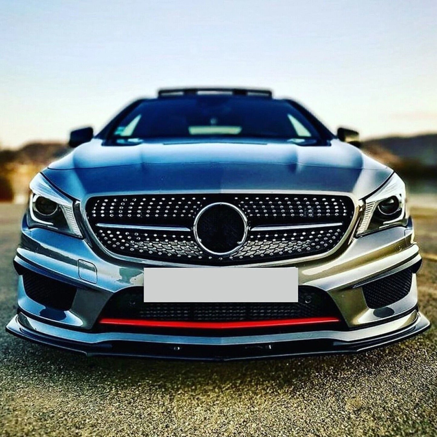 Front Bumper Spoiler Lip for Benz C117 CLA200 CLA45 AMG (2013-2015)