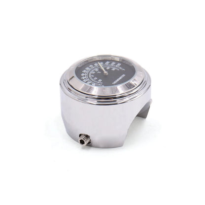 7/8" 1" Handlebar Temp Thermometer Gauge Dial Clock Watch for Motorcycle Scooter