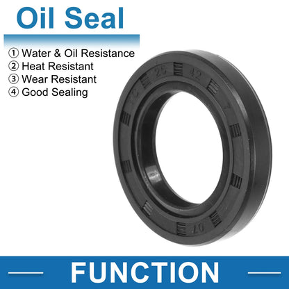 Oil Seal 25x42x7mm Black 5 Pcs Seal Ring Rotary Shaft Seal Nitrile Rubber