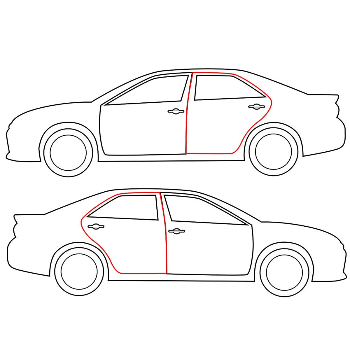 Rear Door Weatherstrip for Toyota Corolla E90 1987-1992