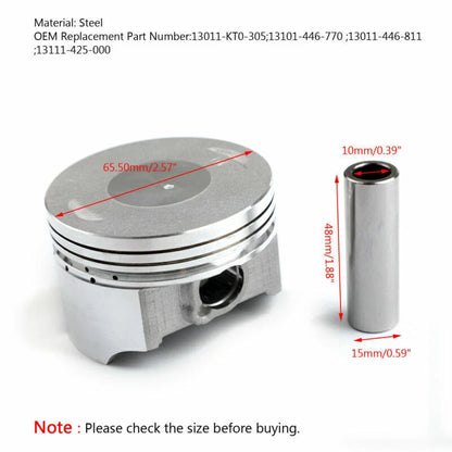 Piston Ring Pin Kit 65.50mm for Honda XL200 XR200R XR200 (1980-2002)
