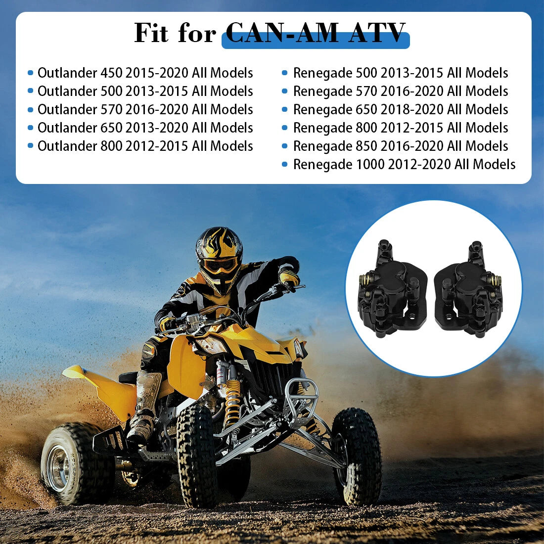 Front Brake Calipers & Pads for Can-Am Outlander 450-1000