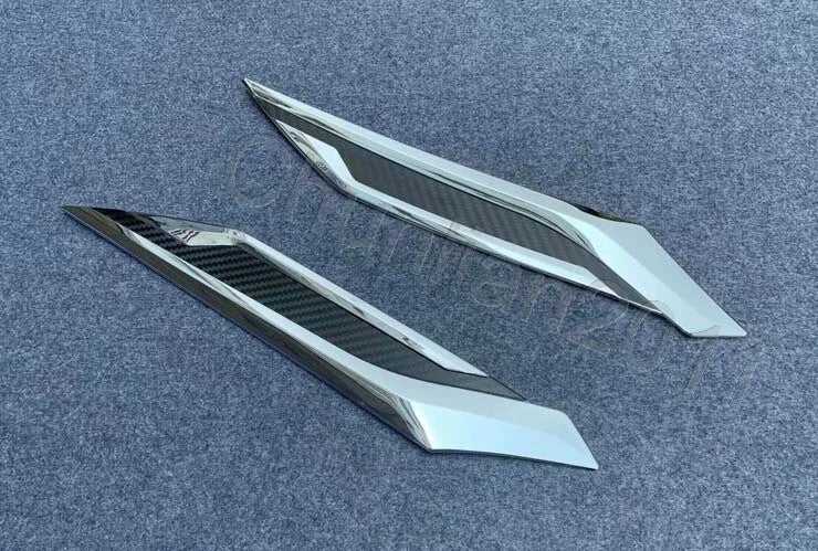 Chrome Front Eyebrow Side Stripe Cover Trim for Toyota RAV4 (2019-2023)