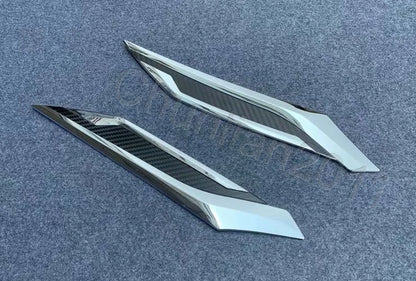 Chrome Front Eyebrow Side Stripe Cover Trim for Toyota RAV4 (2019-2023)