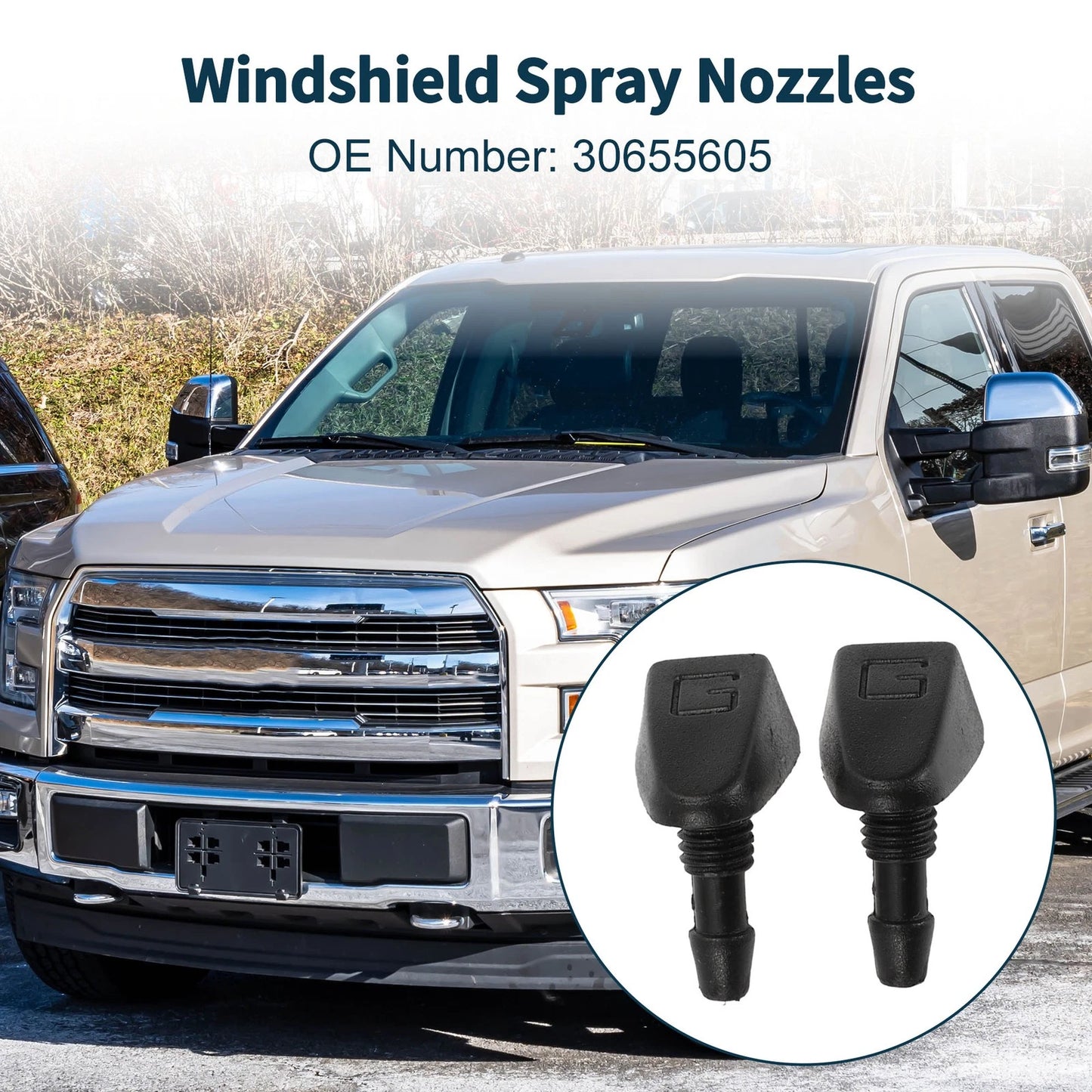 Windshield Washer Nozzle & Fluid Hose for Volvo C30 (2007-2013)