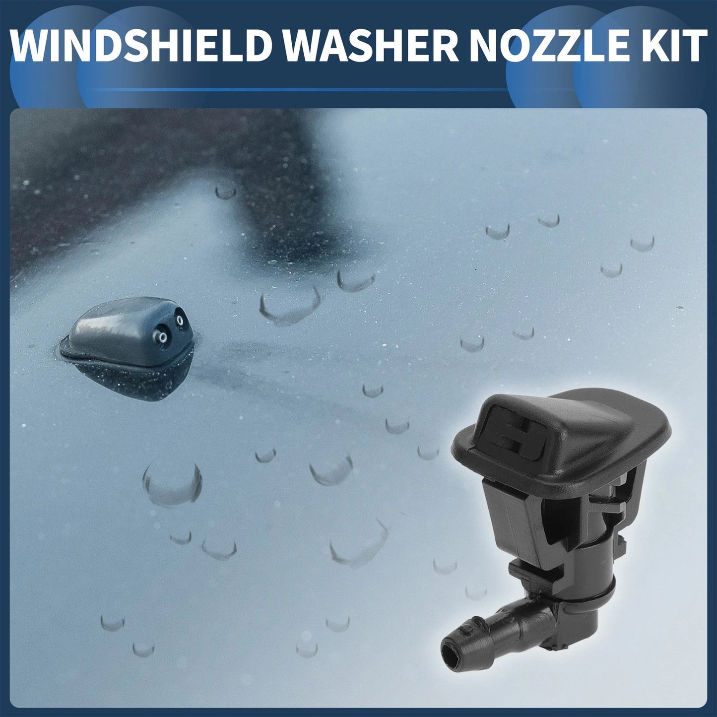 Front Windshield Washer Nozzles Set for Jeep Wrangler JK (2013-2017)