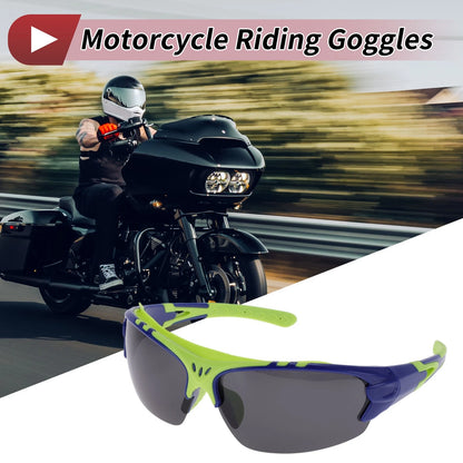1 Pc Motorcycle Riding Goggles Gray Lens Blue Green Frame UV400 for Make Model