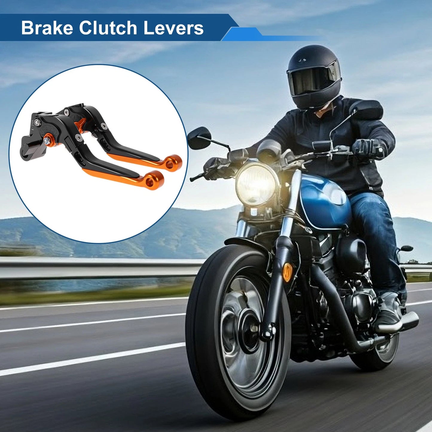 Adjustable Short Long Brake Clutch Lever for Kawasaki NINJA650R Black Orange