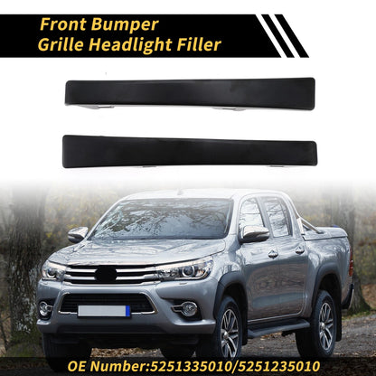Pair Front Bumper Grille Headlight Filler for Toyota Tacoma 2WD