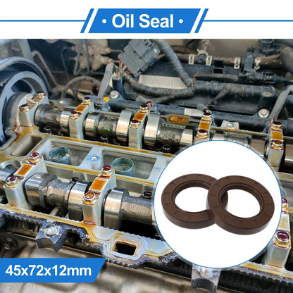 Oil Seal 2 x 45x72x12mm Rotary Shaft Seal FKM Rubber Brown