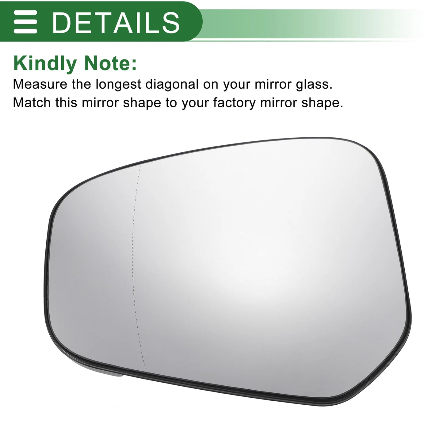 Left Side White Heated Mirror Glass for Ford Tourneo (2014-2023)