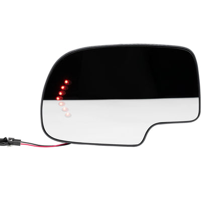 Mirror Glass Heated Turn Signal LH&RH Side for Chevy GMC Cadillac (2003–2007)