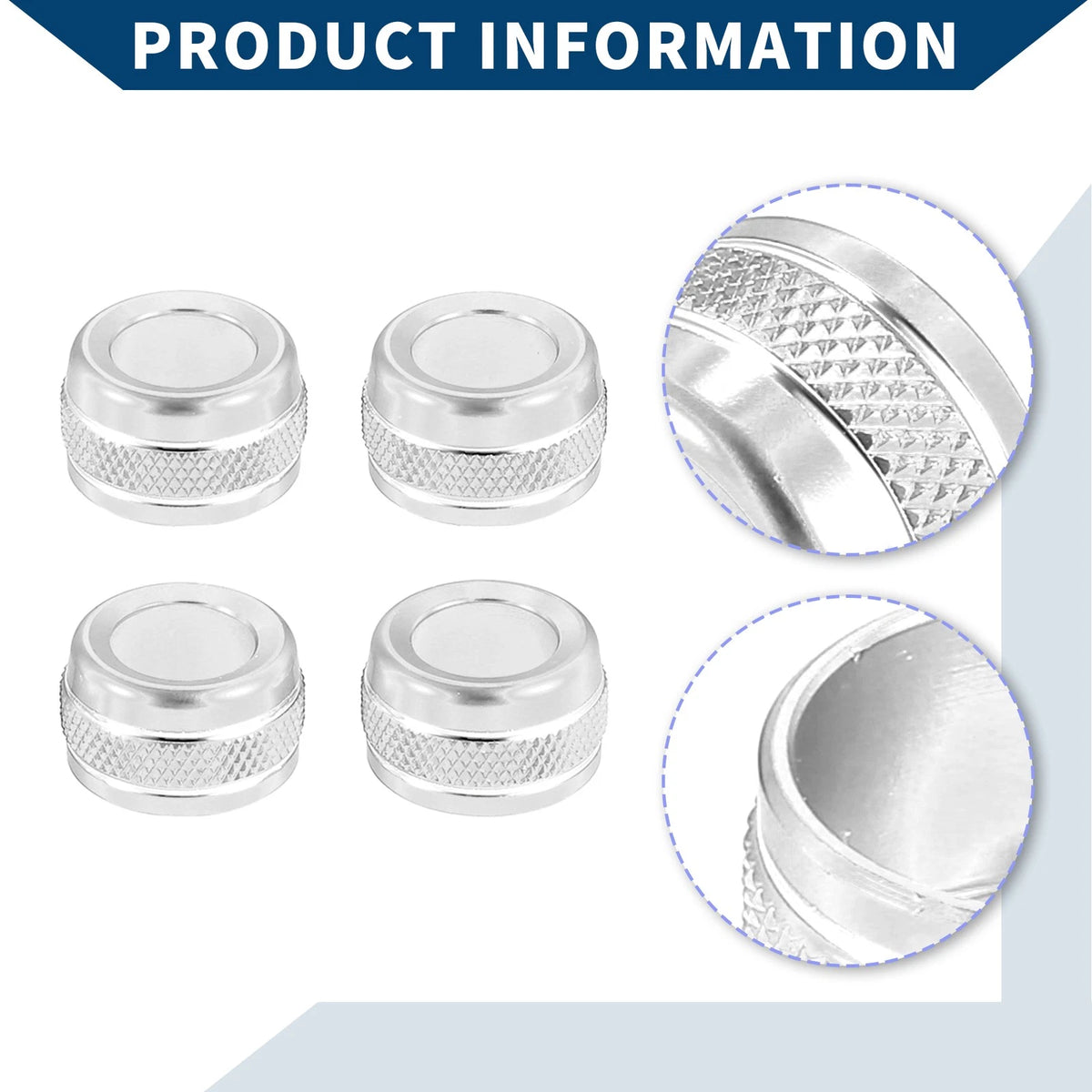 AC Vent Adjust Knob Cover  for Ford Bronco Sport (2021-2023) Silver Tone