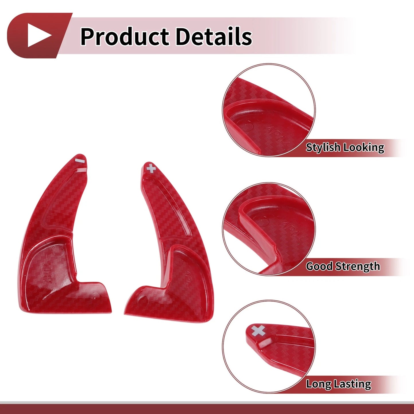1 x Red Plastic Steering Wheel Paddles for Jeep Grand Cherokee (2014 - 2020)
