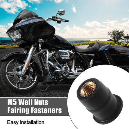 Well Nuts / 100pcs / Fairing Fasteners Windshield Screws Nuts for Motorcycle