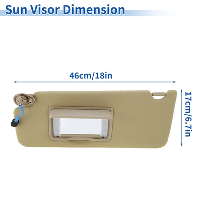 Beige Left Driver Side Sun Visor for Honda Pilot (2009-2015)