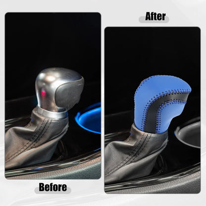 Blue Faux Leather Gear Shift Knob Cover for Toyota C-HR (2018–2019)