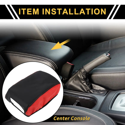 Center Console Lid Armrest Cover for Jeep Wrangler JK (2011-2017) Black Red